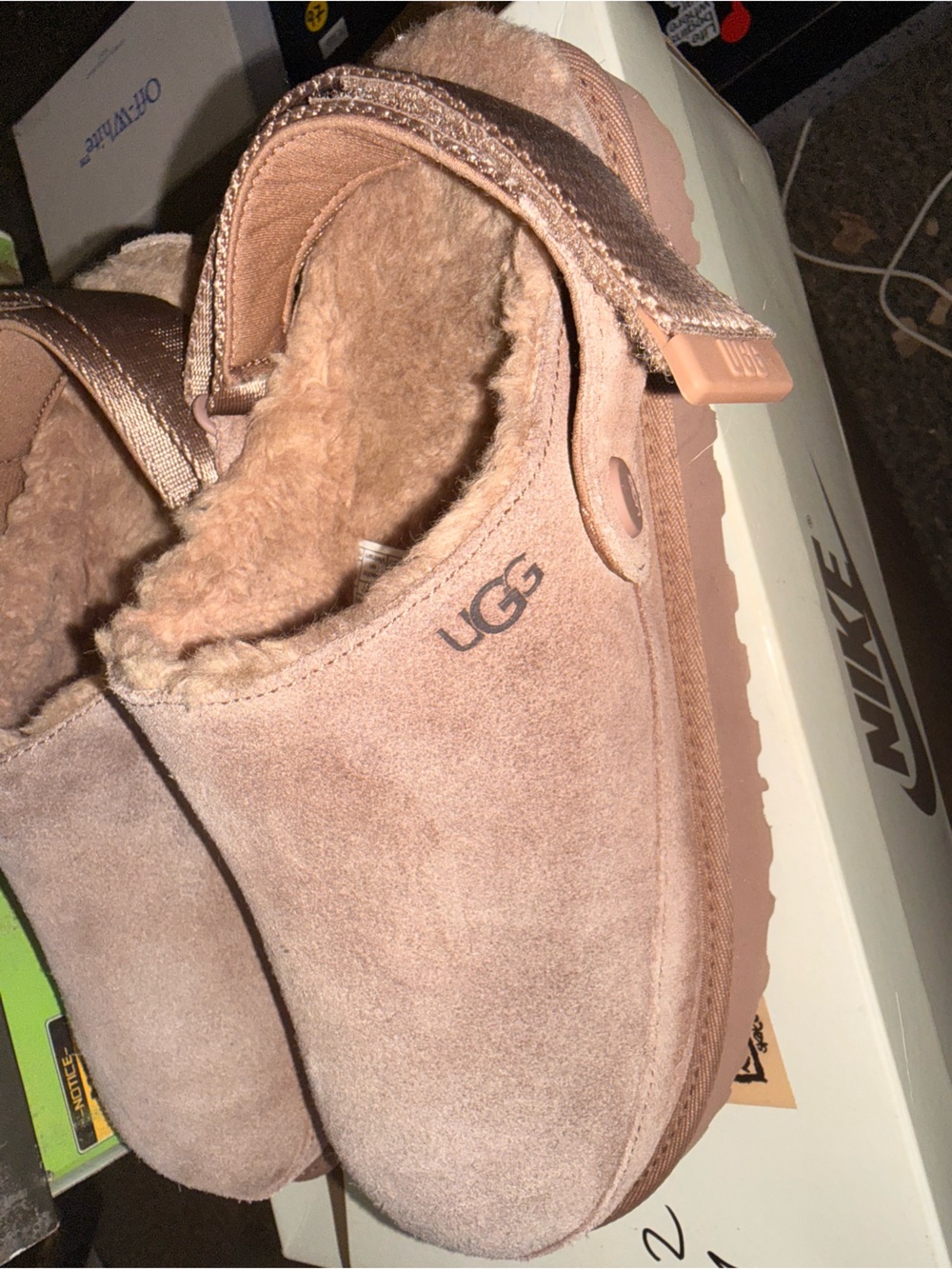 UGG Women's Suede Slip-On Clog in Chestnut Pink